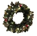 GKI Bethlehem Lighting  24-Inch Canterbury Christmas Christmas Wreath with 50 Clear Mini