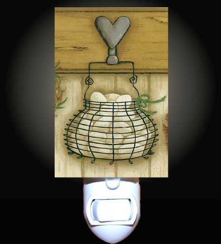 Country Egg Basket Decorative Night Light