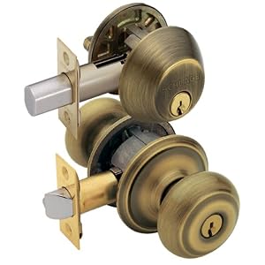 Schlage FB350VGEO609 Georgian Combo Kit, Antique Brass by Schlage