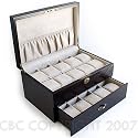 Dark Walnut Color Vintage Wood Watch Display Storage Case With Solid Wood Top Holds 20 Watches