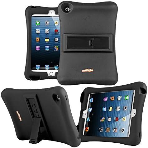 iPad Mini 4 Case, Anitoon Amplifier Speaker Case Cover For iPad Mini 4 BLACK With Dual Armor Body and Stand