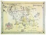 The Lord Of The Rings - Vintage Look Parchment Print / Movie Poster (Map Of Middle Earth) (Size: 26" x 18")