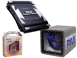 Pyle Super Amplifier/Subwoofer/Installation Package for Car/Truck/SUV -- PLA2200 2-Channel 1400w Bridgeable Mosfet Amplifier + PLQB10 10" 500W Bandpass Enclosure Subwoofer + PLAM14 20 Ft. 8 Gauge 1000w Amplifier Hookup For Battery Head Unit and Speakers Installation Kit