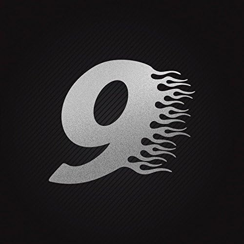 Decal Sticker Racing Flame Number Nine waterproof Motorbike Action D Matte_Silver (14 X 11.8 In)