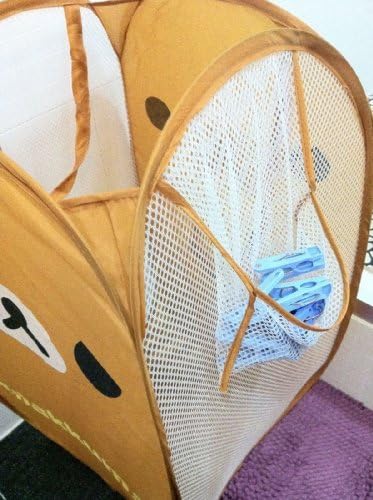 2 X Cute San-X Rilakkuma Relax Bear brown Foldable Laundry Basket / Storage / Bag Foldable Laundry Toys Basket Tidy Clothes Socks Storage 1pcs