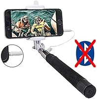 Selfie Stick,Worry Free Goodie,Extendable Cable Control,No Battery No Bluetooth No Remote No Charging,iPhone 6,6s,5,iPhone 6 plus,Samsung S5,Galaxy S4,S5,S6,Note 4,Note 5,6,S6 Edge