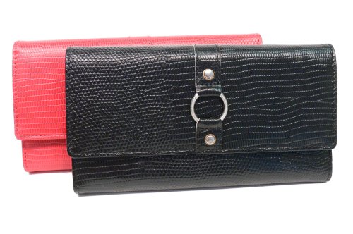 Click here to buy Kenneth Cole Spring Ring Reptile Skin Stamp Wallet.