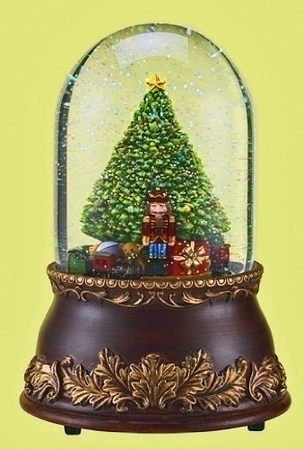 Snow Globes - Nutcracker and Christmas Tree Musical Snow Globe with Revolving Train
