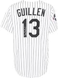 Ozzie Guillen Autographed Jersey | Details: Chicago White Sox, Majestic, Pinstripe, Replica, World Series Patch