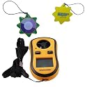 HQRP Digital Pocket Anemometer Wind Speed Meter & Thermometer Handheld Weather Station Beaufort Wind Scale plus HQRP UV Chain / UV Radiation Health Tester