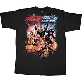 WWE World Wrestling Entertainment RAW Smackdown Adult Black T-shirt Tee