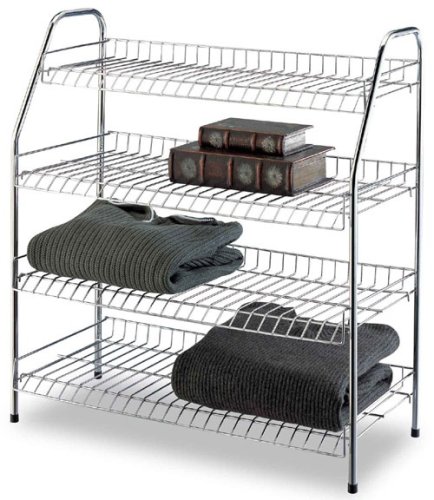 Kitchen: Organize It All 19701 4 Tier Storage Shelf Shoe Rack   Chrome