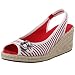Naturalizer Women's Sherene Peep Toe Slingback Platform,White/Red,8.5 W