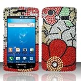 Samsung Captivate i897 (AT&T) Full Diamond Case Cover Protector - Fall Flowers FPD with Pry Faceplate Opening Removal Tool and Anti Noise Shield Bag