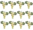 12 Clusters (With 612 Grapes) 7" Artificial Grapes with Leaves Green Rose