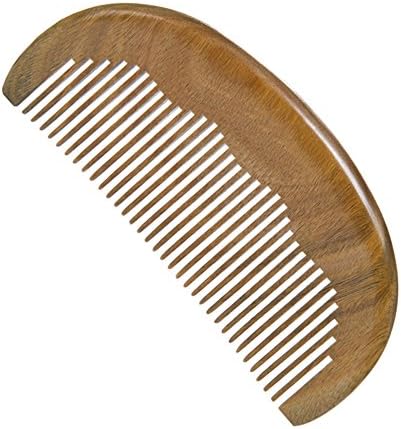 Casualfashion Natural Green Sandalwood Handmade Portable Wood Hair Comb, Beard Comb, Mustache Comb