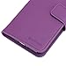 Evecase iPhone 6S Case, Leather Wallet Folio Case with Credit Card ID Slots, Currency Pocket, Hand Strap and Stand for Apple iPhone 6S / 6 4.7-inch Smartphone - Purple