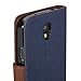 GMYLE (R Wallet Case Classic for Samsung Galaxy S4 Active i9295 - Blue and Brown PU Leather Slim Magnetic Flip Stand Cover