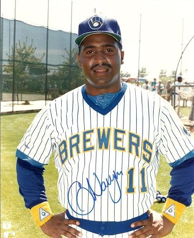 Greg Vaughn Autographed Milwaukee Brewers 8x10 Photo