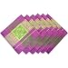 Pink and Green Stylized Tulip Design Provence French Jacquard Weave Set of 6 Dinner Napkins
