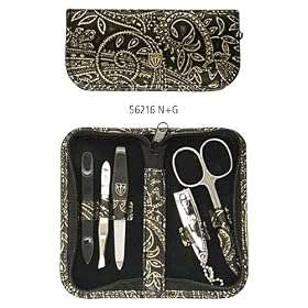 3 Swords - 5 Piece Manicure & Pedicure Case, made of complex Fashion-Material, Grade: Made in Solingen