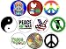 Set of 10 Pinback Buttons HIPPIES 60s WOODSTOCK Peace Signs Tie Dye BOHO