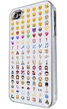 Iphone 4 4S Cool Smiley Faces emoji Funky Design Fashion Trend Case Back Cover Metal and Hard Plastic Case-Clear Frame by Cellbell LTD