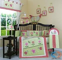 Boutique Brand New GEENNY Girl LadyBug 13PCS CRIB BEDDING SET