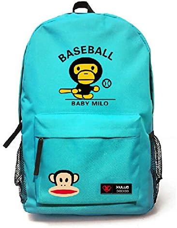 Fashionable Lovely Monkey School Bag Unisex Leisure Bag Shoulder Backpack (blue)