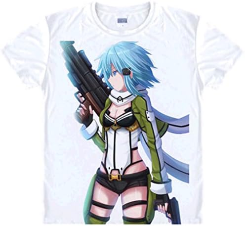 SAO Printed Short Sleeves T-shirtTee (XXL (US XL), White)
