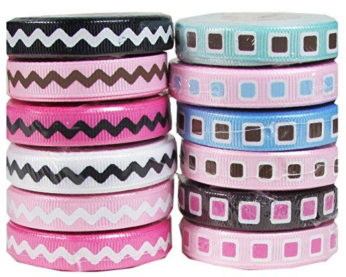 HipGirl Grosgrain Ribbon Collection Value Pack (60yd(12x5yd) 3/8