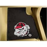 Georgia Bulldogs NCAA Car Floor Mats (2 Front) Bulldog Logo on Black