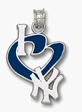 New York Yankees 3/4 I Heart NY Enamel Pendant - Sterling Silver Jewelry
