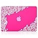 Kuzy - Lace Rubberized Hard Case for Older MacBook Pro 15.4 inch with Retina Display A1398 15 inch Plastic Shell Cover - Lace Neon Pink