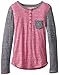 Derek Heart Big Girls' Henley with Elbow Patch