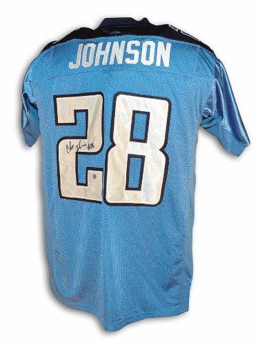 Autographed Chris Johnson Tennessee Titans Blue Reebok Authentic Jersey