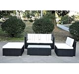 Rattan Wicker Conservatory Furniture Garden Corner Sofa Outdoor Patio Furniture Set In Black