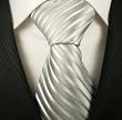 Silver Striped Mens Designer Necktie, Discount Ties for Men, Gift Ideas, Neck Ties for Mens, Mens Birthday Gifts