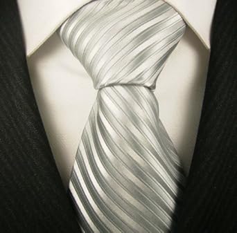 Silver Striped Mens Designer Necktie, Discount Ties for Men, Gift Ideas, Neck Ties for Mens, Mens Birthday Gifts Silver Striped Mens Designer Necktie, Discount Ties for Men, Gift Ideas, Neck Ties for Mens, Mens Birthday Gifts
