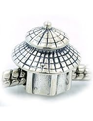 .925 Sterling Silver " Thatch Roof Hut " Charm Bead Compatible with Pandora Chamilia Kay Troll Bracelet