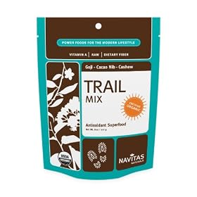 Navitas Naturals Organic Goji Berry, Cacao Nibs And Raw Cashews Trail Mix Trail Power, 16-Ounce Bag
