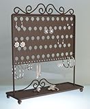 (EATS-Brown) Earring Holder Tree Stand Jewelry Organizer - Earring Storage Rack - Closet Jewelry Display Stand - Vanity Accessory - Angelynn's Earring Angel
