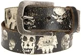 Leather Island Men's Skull with Nailhead Belt