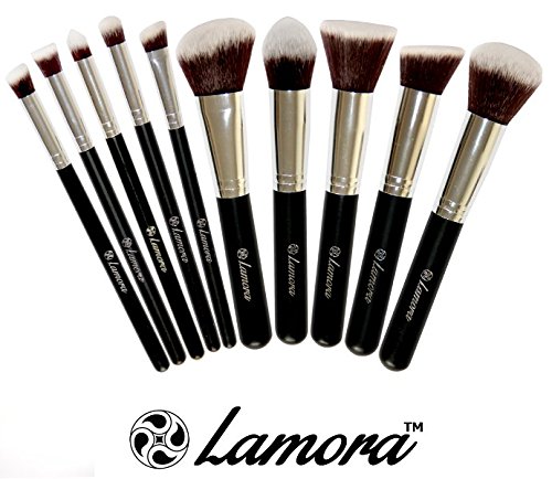 Lamora Kabuki Brush Set (Black and Pink)