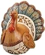 7" Harvest Wood Grain Carved Turkey Thanksgiving Figure