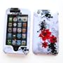 Apple iPhone 3G & 3G S Snap On Protector Hard Case Image Cover "Artistic Red Flowers" Design