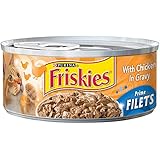 Friskies Wet Cat Food, Prime Filets, with Chicken in Gravy, 5.5-Ounce Cans, Pack of 24