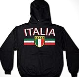 Italia Crest International Soccer Sweatshirt, Italy Soccer Mens Hoodie