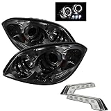 Carpart4u Chevy Cobalt / Pontiac G5 / Pontiac Pursuit Halo LED Smoke Projector Headlights and LED Day Time Running Light Package
