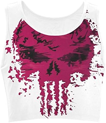 D-Story Pink Punisher Skull Women's Reversible Sports Bra